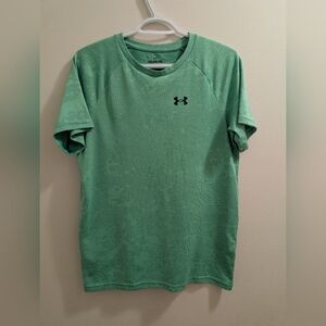 Under Armour Youth XL YXL JTG Boys Training Shirt Mint Green Camo Mesh Kids Top